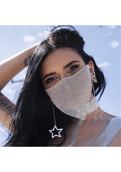 Halloween Rhinestones Yüz Maskesi (Yurt Dışından) fırsatları