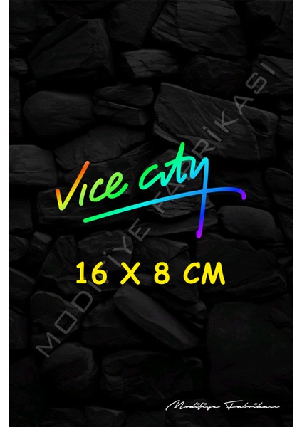 Vice City Sticker Folyo - Hologram - 16 x 8 cm