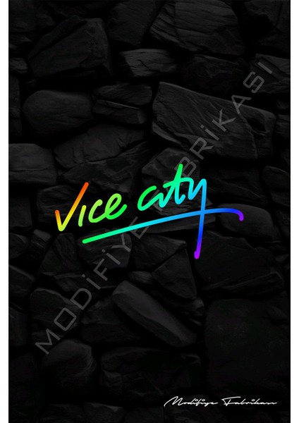 Vice City Sticker Folyo - Hologram - 16 x 8 cm fiyatları