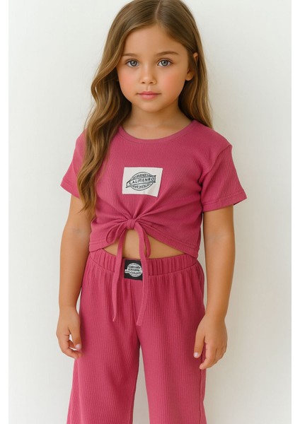 Minigimin Cicileri Bürümcük Önü Büzgülü Genç Tarz Takım - Gül Kurusu