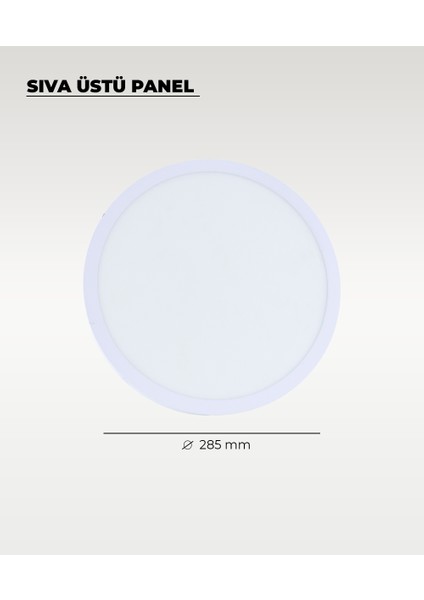 24W Sıva Üstü Yuvarlak LED Panel Sarı Işık 3200K modelleri