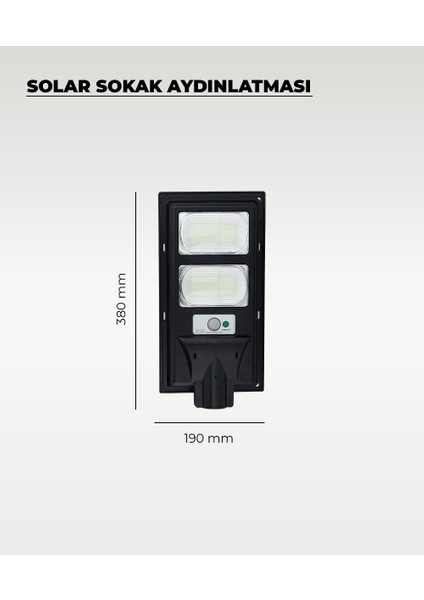 100W Solar Sokak Aydınlatması 6500K (Beyaz Işık) fiyatları