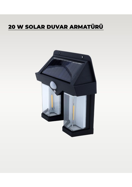 20W Sensörlü Solar Aplik 3200K (Sarı Işık) modelleri