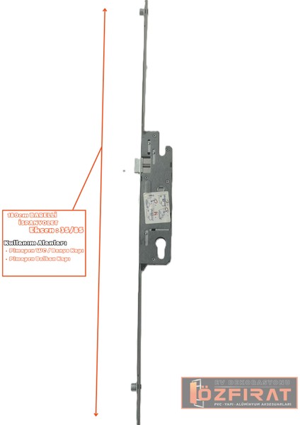 Pvc Kapı Ispanyolet 180CM-BAREL Yuvalı