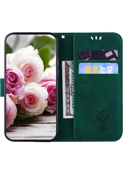 Oneplus 13 Kabartma Gül Çiçekler Için Flip Case Kickstand Cüzdan Kılıf Pu (Yurt Dışından)