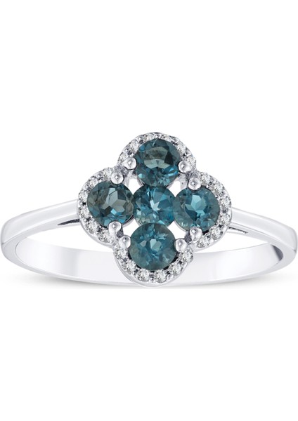 London Blue Topaz Pırlanta Yüzük