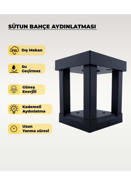 30 W. Solar Sütun Bahçe Aydınlatması 4000K Gün Işığı
