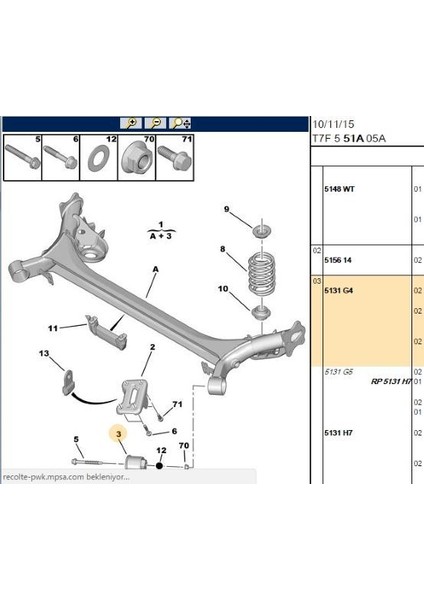 Travers Burcu Arka Peugeot P308 (T7) Rcz Cıtroen C4 5131.G4