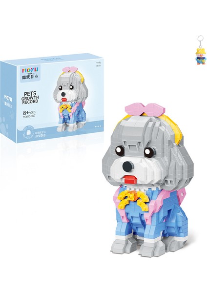 935PCSKÜÇÜK Parçacık Yapı Blokları Sevimli Evcil Hayvan Sevimli Süsleme Modeli Husky Mavi Kedi Shiba Inu Yapı Blokları Oyuncak (Yurt Dışından)