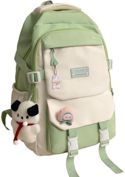 Kızlar Için Okul Çantası Kampüs Tarzı Japon Tarzı Kızlar Ortaokul Öğrencileri Büyük Kapasiteli Sırt Çantası Kore Versiyonu Üniversite Öğrencileri Kontrast Renkli Sırt Çantası (Yurt Dışından)