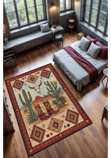 Şehirlerde Texas Temalı Dijital Baskılı Yıkanabilir Pamuk Tabanlı Şehir Temalı Halı