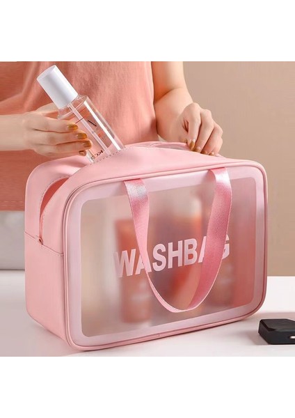 Büyük Kapasiteli Taşınabilir El Tipi Pu Buzlu Su Geçirmez Tuvalet Malzemeleri Saklama Toz Geçirmez Kozmetik Çantası (Yurt Dışından) modelleri