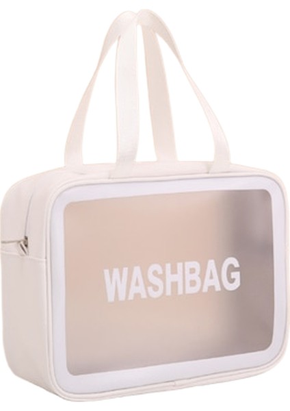 Büyük Kapasiteli Taşınabilir El Tipi Pu Buzlu Su Geçirmez Tuvalet Malzemeleri Saklama Toz Geçirmez Kozmetik Çantası (Yurt Dışından)