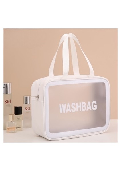Büyük Kapasiteli Taşınabilir El Tipi Pu Buzlu Su Geçirmez Tuvalet Malzemeleri Saklama Toz Geçirmez Kozmetik Çantası (Yurt Dışından) fiyatları