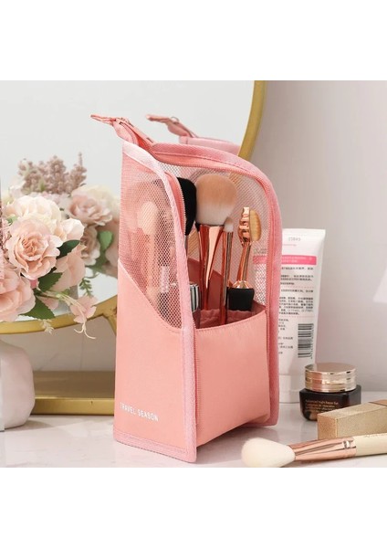 Büyük Kapasiteli Kozmetik Çantası Kaş Kalemi Çantası Tuvalet Çantası Taşınabilir Saklama Çantası El Çantası (Yurt Dışından) fiyatları