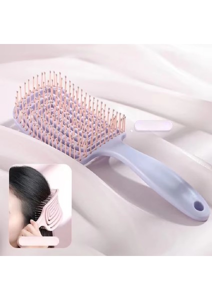 Büyük Kavisli Tarak Kaburga Tarak Domuz Kılı Anti-Statik Kavisli Masaj Tarağı Dokuz Sıra Tarak Kıvırcık Saç Şekillendirici Plastik Tarak (Yurt Dışından)