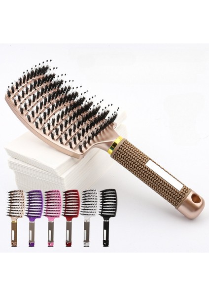 Büyük Kavisli Tarak Kaburga Tarak Domuz Kılı Anti-Statik Kavisli Masaj Tarağı Dokuz Sıra Tarak Kıvırcık Saç Şekillendirici Plastik Tarak (Yurt Dışından) fiyatları