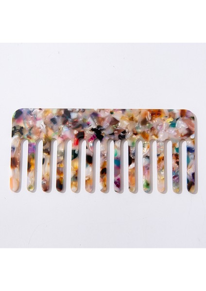 Geniş Asetat Saç Tarağı Yüksek Doku Kore Retro Moda Asetat Saç Tarağı Retro Çiçekli Seyahat Tarağı Asetat Deseni (Yurt Dışından)