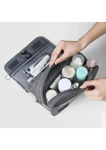 Moda Taşınabilir Basit Kız Tuvalet Çantası Büyük Kapasiteli Kozmetik Çantası Iş Gezisi Seyahat Kanca Çantası (Yurt Dışından) fırsatları