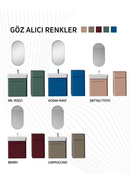 Colorit Kapaklı Lavabo Dolabı 60 cm Nil Yeşili fiyatları