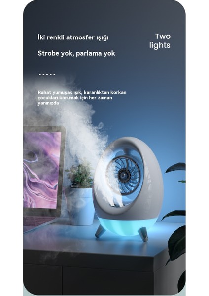 Hava Soğutucu Masaüstü Sessiz Mini Çift Sprey Su Soğutmalı Klima Fanı (Yurt Dışından) fiyatları