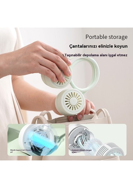 Taşınabilir Katlanır Açık Masaüstü Büyük Rüzgar Asılı Boyun Küçük Fan (Yurt Dışından) fırsatları
