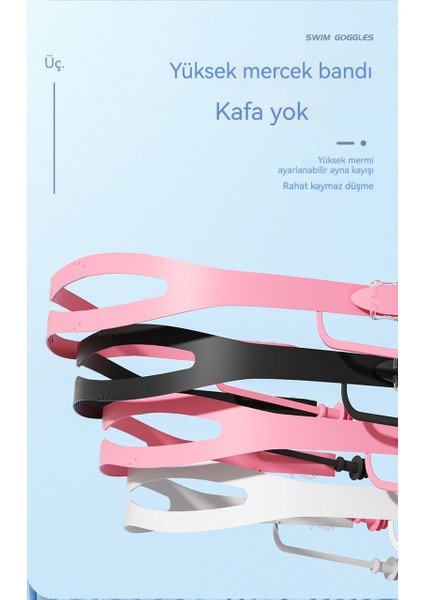 Yüksek Çözünürlüklü Su Geçirmez Sis Önleyici Tek Parça Kulaklık Silikon Yetişkin Büyük Çerçeveli Yüzme Gözlükleri (Yurt Dışından) fiyatları