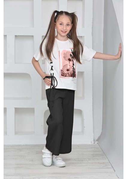 Kız Çocuk Viskon Kumaş 2 Li Takım PANTOLON-TIŞÖRT-AÜT-2012 fırsatları