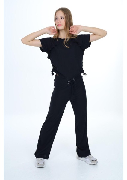 Kız Çocuk %100 Pamuk Yandan Bağlamalı Fitilli Alt&üst TAKIM-AÜT-2013