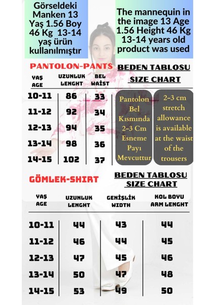 Kız Çocuk 2'li Alt Üst Takım Pantolon-Gömlek Çiçek Desenli Bayramlık KOMBIN-AÜT-2006 modelleri