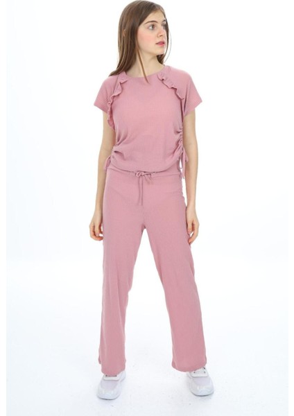 Kız Çocuk %100 Pamuk Yandan Bağlamalı Fitilli Alt&üst TAKIM-AÜT-2013