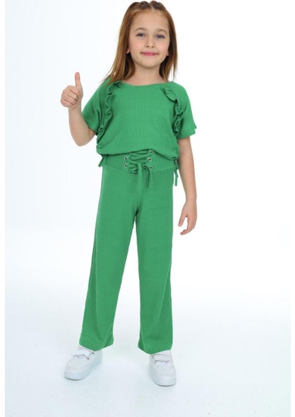 Kız Çocuk %100 Pamuk Yandan Bağlamalı Fitilli Alt&üst TAKIM-AÜT-2013