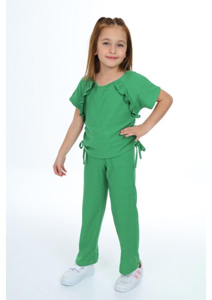Kız Çocuk %100 Pamuk Yandan Bağlamalı Fitilli Alt&üst TAKIM-AÜT-2013