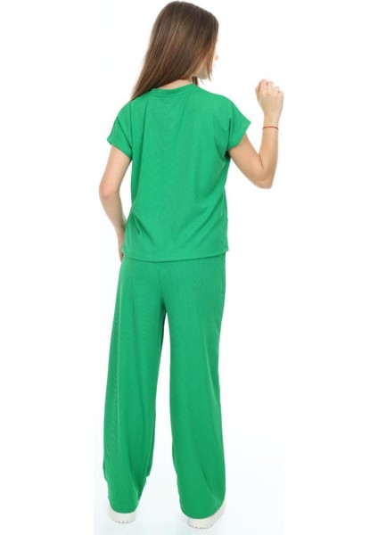 Kız Çocuk Oversize Pamuklu Beli Lastikli Fitilli Alt&üst Takım PANTOLON&TIŞÖRT-AÜT-2014