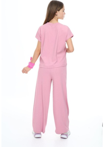 Kız Çocuk Oversize Pamuklu Beli Lastikli Fitilli Alt&üst Takım PANTOLON&TIŞÖRT-AÜT-2014
