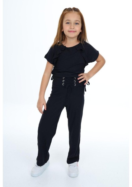 Kız Çocuk %100 Pamuk Yandan Bağlamalı Fitilli Alt&üst TAKIM-AÜT-2013