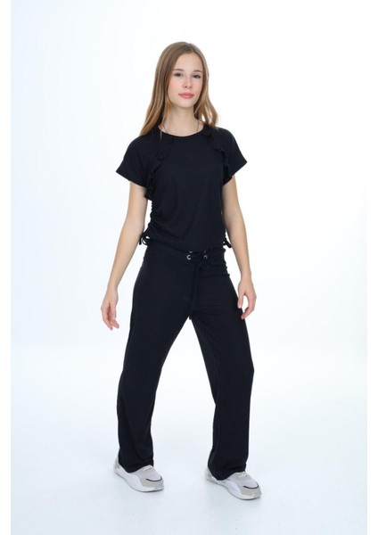 Kız Çocuk %100 Pamuk Yandan Bağlamalı Fitilli Alt&üst TAKIM-AÜT-2013