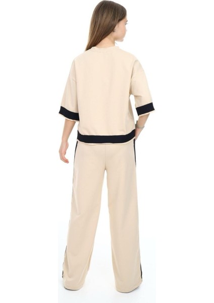 Kız Çocuk %100 Pamuk Oversize Yarım Kol Alt-Üst Eşofman TAKIM-AÜT-2008 fırsatları