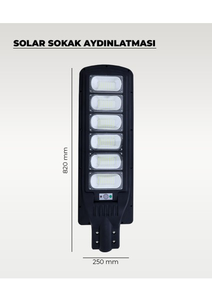 300W Solar Sokak Aydınlatması 6500K (Beyaz Işık) fiyatları