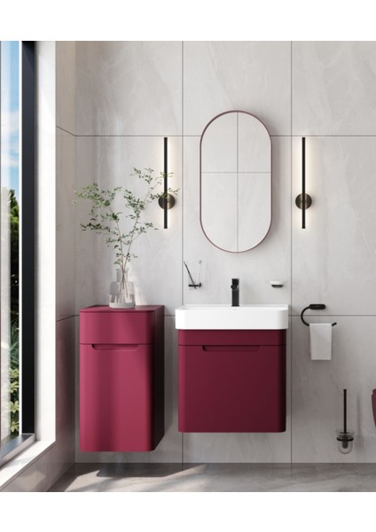 Colorit Çekmeceli Lavabo Dolabı 60 cm Berry