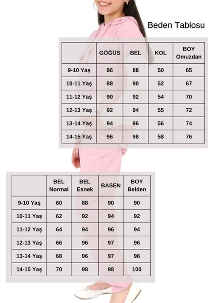 Kız Çocuk Aerobin Kumaş Kapüşonlu Kanguru Cep Uzun Kol Alt Üst Tunik TAKIM-AÜT-2003 modelleri