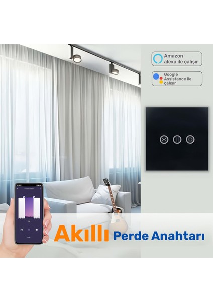 FGTCM009 Dokunmatik Wifi Tuya Destekli Akıllı Elektrik Anahtarı-Siyah modelleri