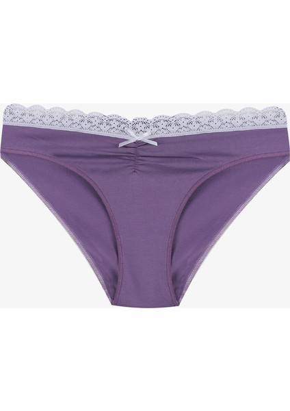 Kadın Ön Bel Dantelli Büzgülü ve Fiyonk Detaylı Lastikli Külot 7'li modelleri