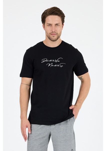 Erkek %100 Pamuk Bisiklet Yaka Kısa Kollu Baskılı T-Shirt Rahat ve Şık Günlük Erkek Tişört 0011