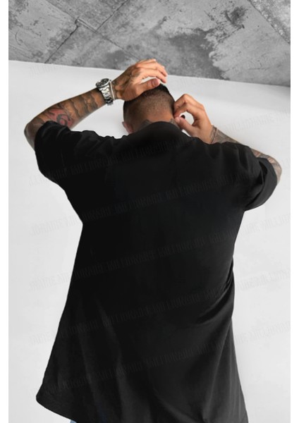 Erkek Siyah Good Karma Oversize Fit Bol Geniş Kalıp Salaş Kesim T-Shirt fiyatları