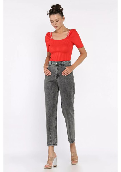 Bel Lastikli Havuç Jean Kot Pantolon P-00017795 fiyatları