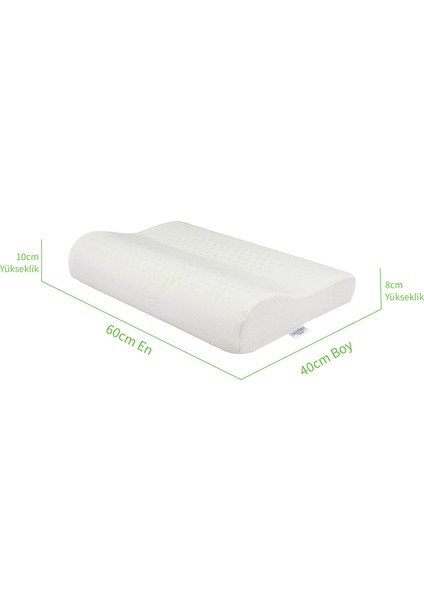Hava Kanallı Ortopedik Boyun Destekli Yastık Visco Yastık 57x37x10-7cm