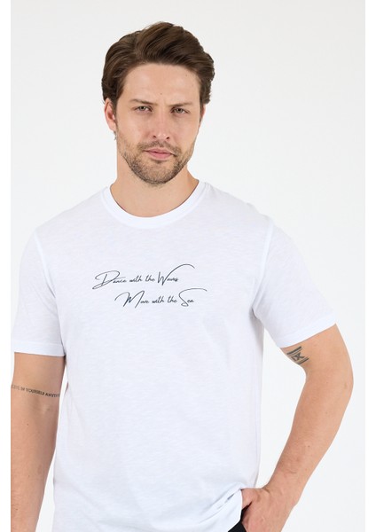 Erkek %100 Pamuk Bisiklet Yaka Kısa Kollu Baskılı T-Shirt Rahat ve Şık Günlük Erkek Tişört 0011 fırsatları