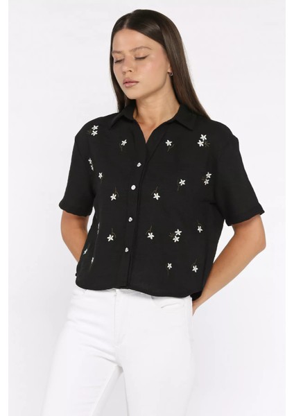 Kadın Nakışlı Keten Gömlek P-00017806 fiyatları