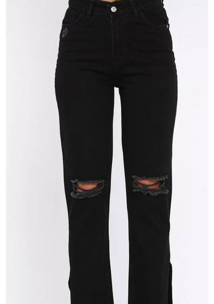 Yırtmaçlı Kadın Jean Kot Pantolon P-00017796
